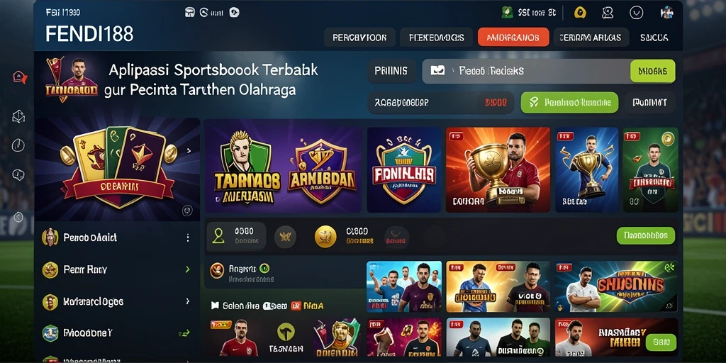 Tampilan utama gameplay FENDI188 menampilkan pilihan taruhan olahraga.