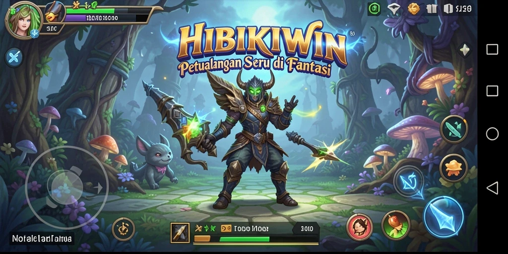 Gameplay <strong>HIBIKIWIN</strong> menampilkan petualangan seru di dunia fantasi yang indah.