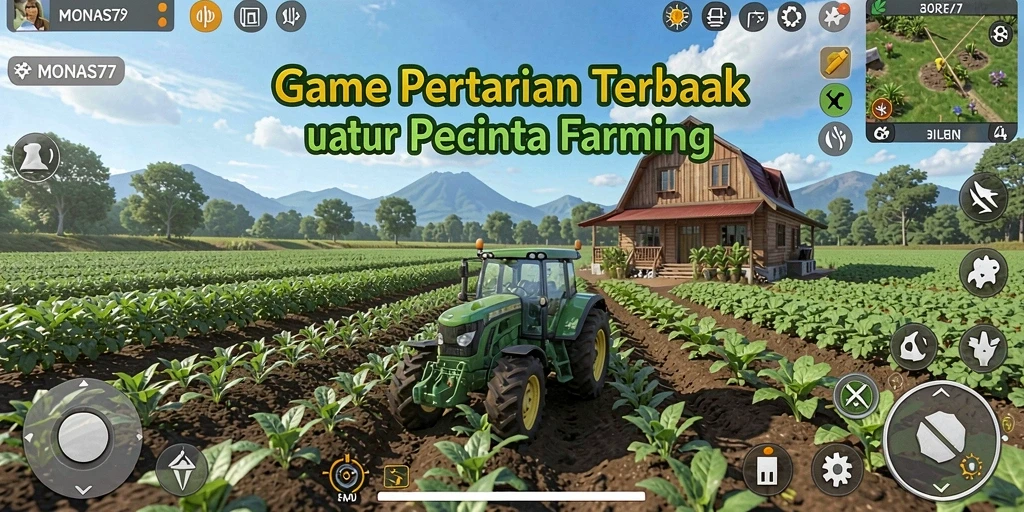 Screenshot gameplay MONAS77 yang menunjukkan kehidupan pertanian yang seru dan interaktif.