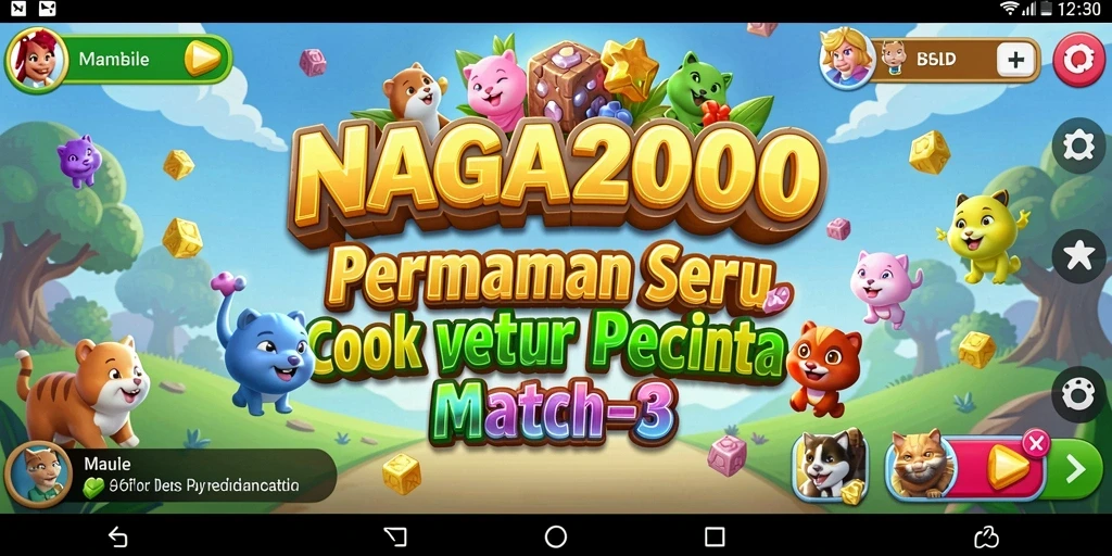 Tangkapan layar gameplay NAGA2000 yang menunjukkan keasyikan mencocokkan elemen.