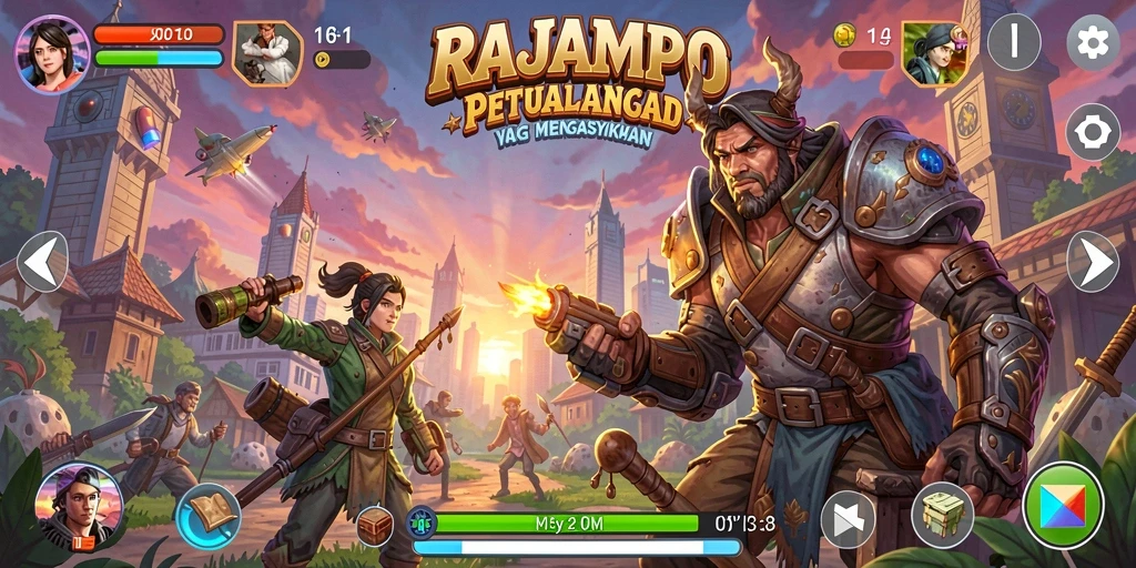 Tangkapan layar menunjukkan aksi seru gameplay Arcade RAJAMPO.