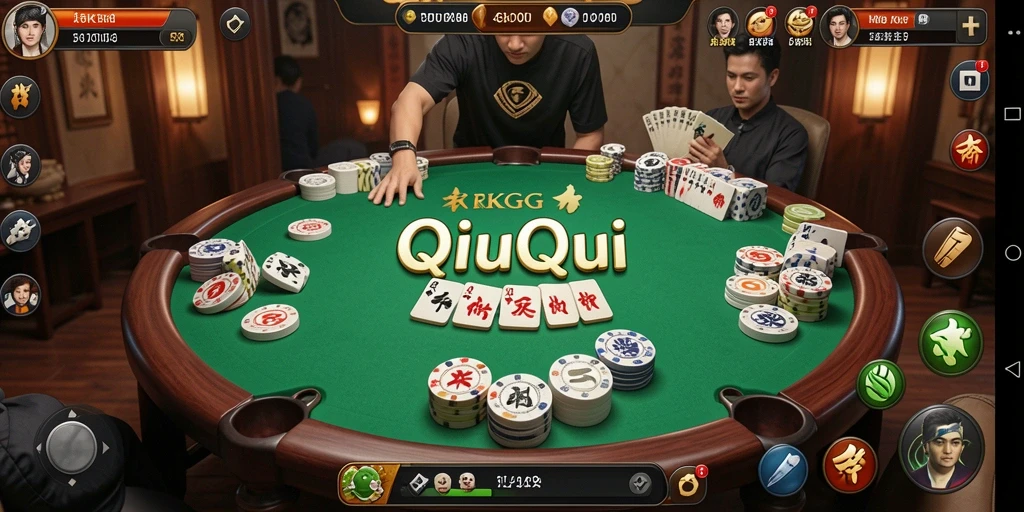 Tampilan gameplay QiuQiu yang menarik dan interaktif.