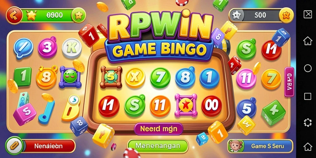 Screenshot gameplay RPWIN menampilkan keseruan permainan Bingo yang interaktif.