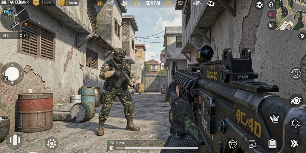 Tangkapan layar menunjukkan aksi gameplay yang intens di SENIOR4D.