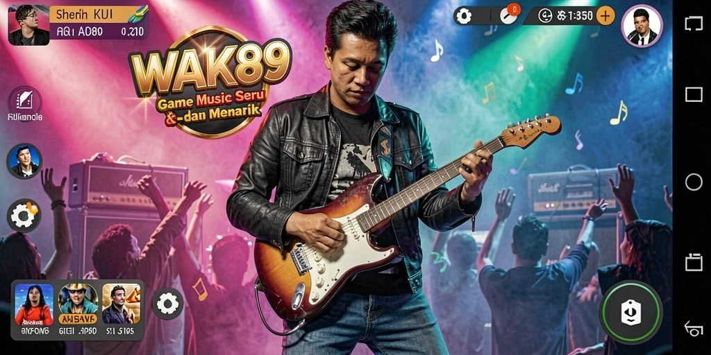 Screenshot utama WAK89 menampilkan gameplay musik yang dinamis dan menarik.