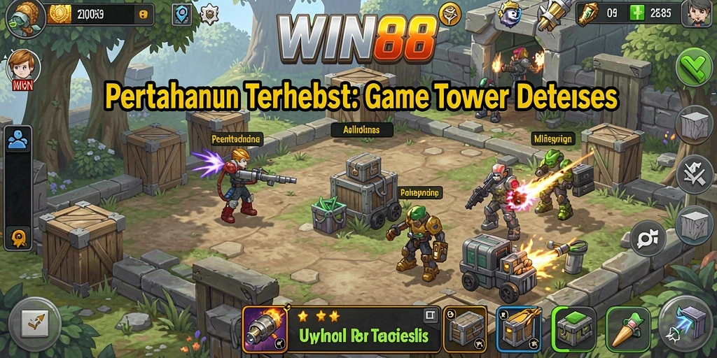 Tampilan gameplay Tower Defense yang menegangkan dan penuh strategi.